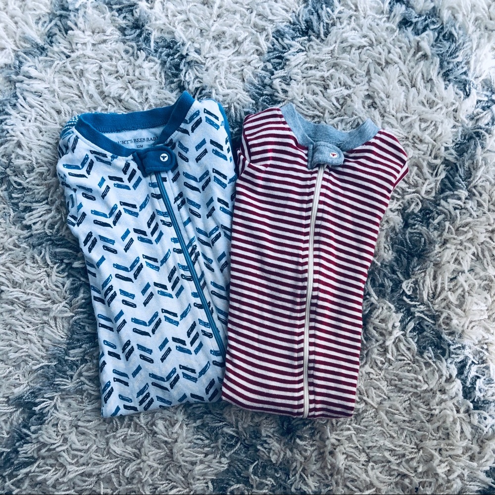 12M Burts Bees Baby footies